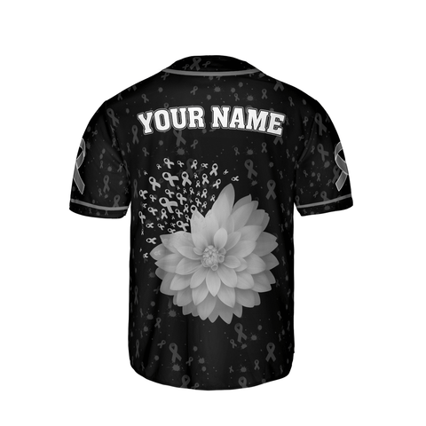 Customized Name Lung Cancer Awareness Jersey, Lung Cancer Baseball Jersey for women men