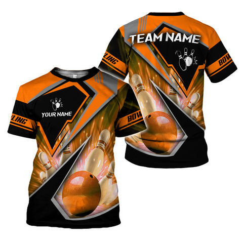 Personalized Bowling 3D Shirt, Custom Team Name and Name Bowler Gift shirt, 3D All Over Printed Shirt for Men Women