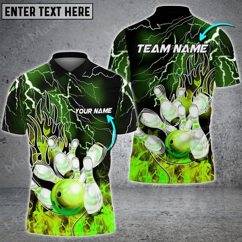 Mostprints Bowling Thunder And Fire Pro Multicolor Option Customized Name 3D Shirt