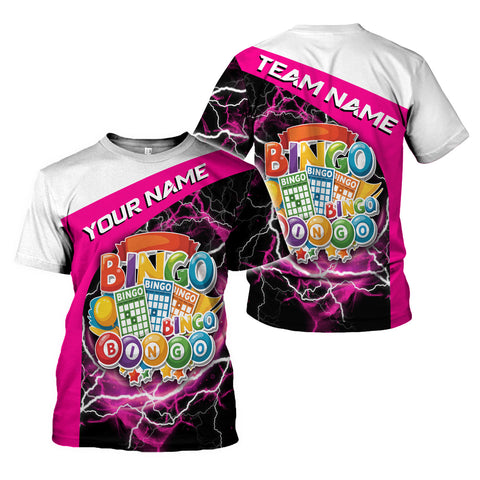 Personalized Team Name and Name BINGO 3D Shirt for Men Women, Custom Bingo game Shirts for Team