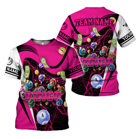 Personalized Name Team Name 3D BINGO Shirt, Custom Bingo game Shirts for Team, Men Women unisex 3D shirt
