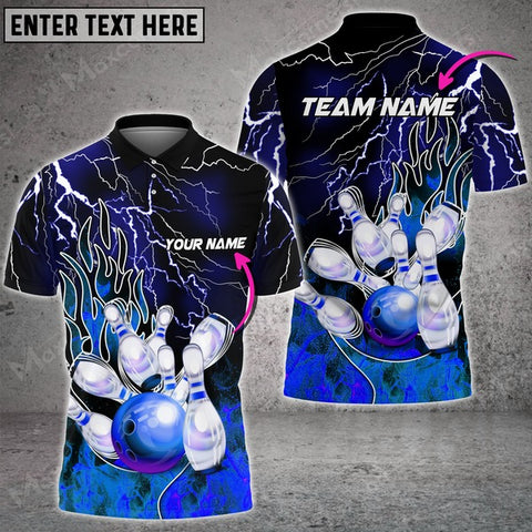 Mostprints Bowling Thunder And Fire Pro Multicolor Option Customized Name 3D Shirt