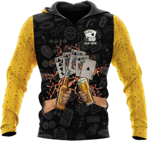 Personalized Poker Shirt, Poker Player Shirt, Funny Casino Poker Pattern 3D Over Print, Unisex Poker Tshirt Men Women
