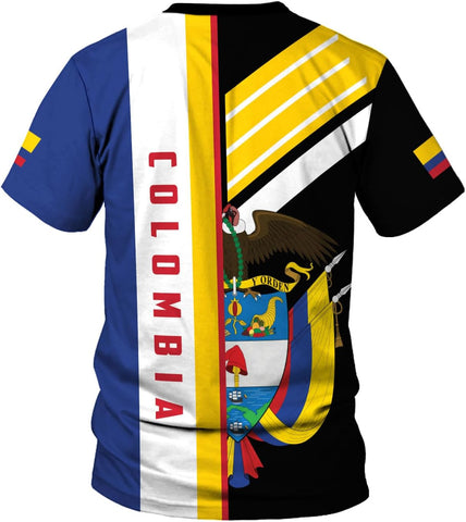 Mostprints Personalized Colombia Shirt 3D, Custom Colombia Flag Shirts for Men Women, Colombian Pride T-Shirt, Unisex Shirt