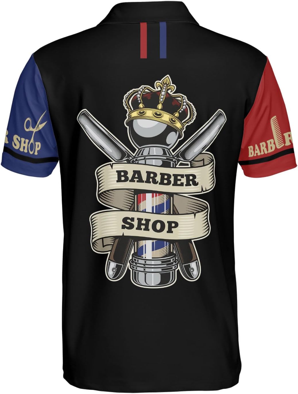 Woseprints Personalized Polo Shirts, Barber Shop Gifts for Men for Barbers