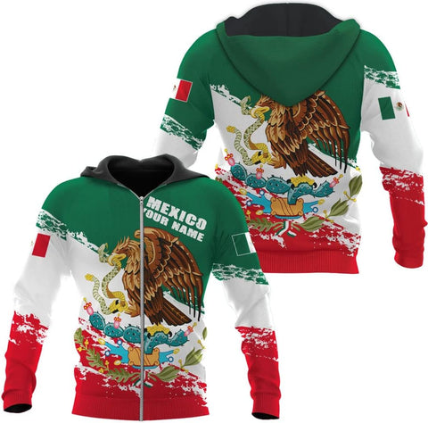 Personalized Name Mexican Hoodie 3D, Customized Mexican Hoodies for Men, Unisex Mexico Hoodie 3D, Mexico Hoodies for Men, Mexico Flag Gift for Women, T Shirt, Zip Up Hoodie, Sweatshirt HD42