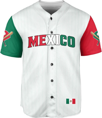 RoyalBro Personalized Mexico Baseball Jersey, Mexican Jersey for Men & Women, Mexican Flag Jersey, Mexico Shirt Camisas