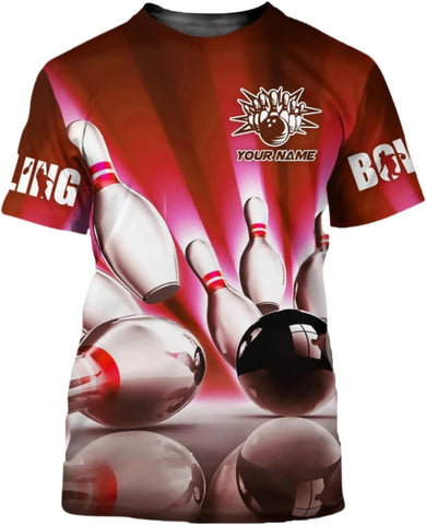 Personalized 3D All Over Print Bowling T Shirt, Men Bowling Shirts, Women Bowling Tshirt, Bowling Team Uniform, Bowling