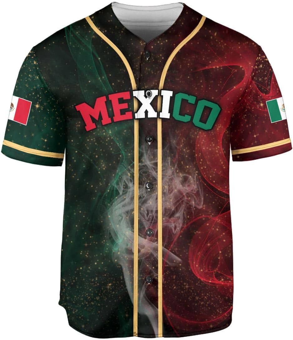 RoyalBro Personalized Mexico Baseball Jersey, Mexican Jersey for Men & Women, Mexican Flag Jersey, Mexico Shirt Camisas