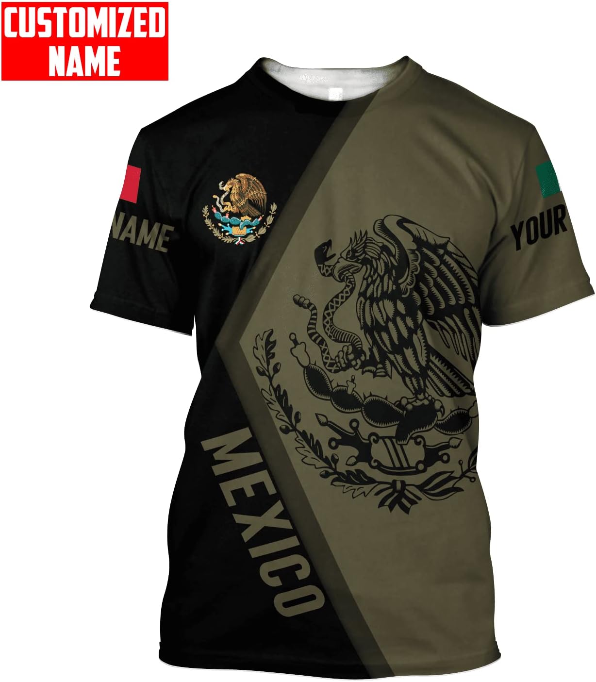 Personalized Name Mexico Hoodie, Custom Name Mexico Hoodies for Men Unisex Hoodie, T Shirt, Zip Up Hoodie, Sweatshirt for Men Women HD303 Multicolor