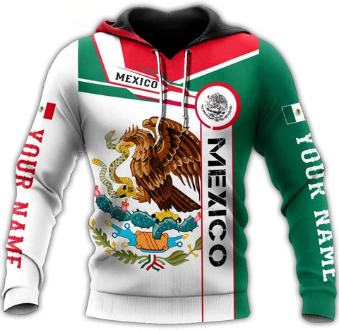 Personalized Name Mexican Hoodie 3D, Customized Mexican Hoodies for Men, Unisex Mexico Hoodie, Mexico Hoodies for Men, Women