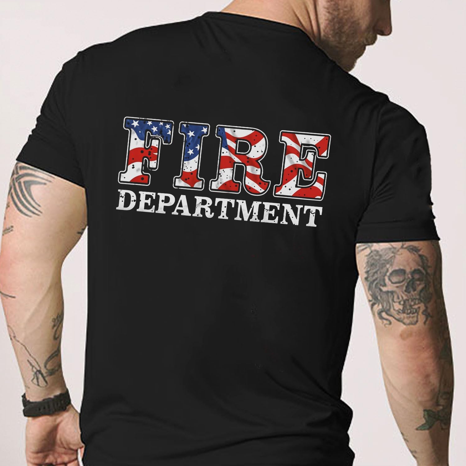 Pesonalized Red Line Fire Fighter T-Shirt, Fire Fighter T Shirt, Fire Department Shirts for Men, Fire Rescue Shirt