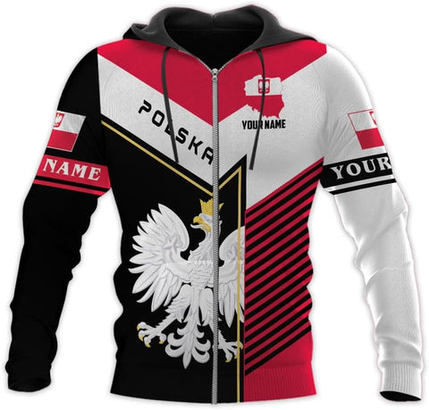 Vybonz Personalized Poland Hoodie Women & Men 3D, Poland Pride Shirt Polish Eagle