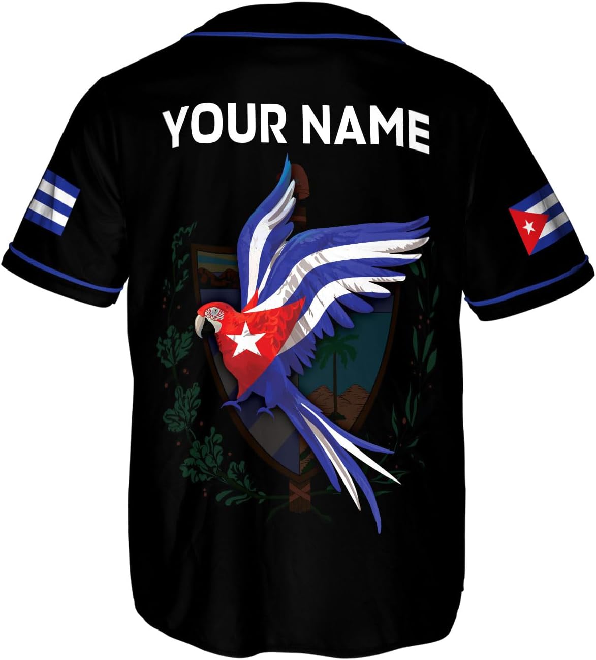 Podagree Personalized Cuba Baseball Shirt, Cuban Flag Jersey for Men and Women