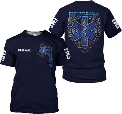 Personalized EMS EMT Tshirt and Polo for Men and Women, Uniform Emergency Paramedic Shirts, Medical Technician Nurse Gifts