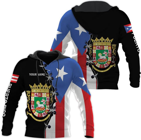 Personalized Name Puerto Rico T-Shirt 3D, Puerto Rico Shirt for Men Women, Puerto Rico Flag T Shirt All Over Printing S-5XL