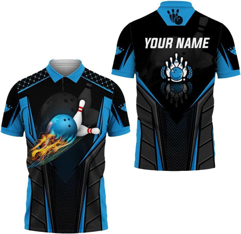 Custom 3D Bowling Polo Shirts for Men and Women Personalized Team Name Gift Unisex Customized Bowling Short Sleeve Polo Shirt