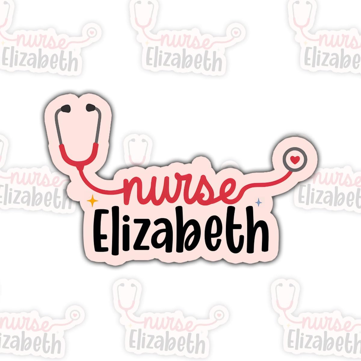 Custom Name Nurse Stethoscope Decal, Nursing RN Waterproof Die-Cut Sticker, Nurse Life Medical Stickers, Nursing Medical Emergency Sticker, Stickers for Laptop Water Bottle Phone Car Helmet 3" (RN 1)
