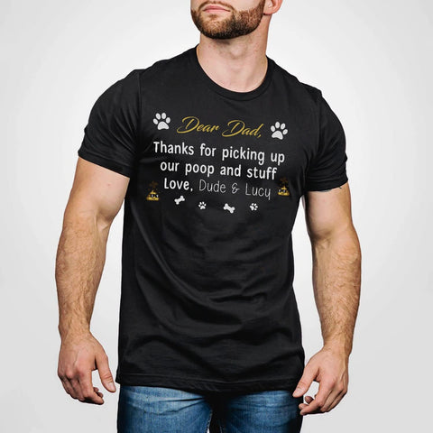 Personalized Dog Dad Shirts for Men, Best Dog Dad Ever Tshirt Gifts Fathers Day, Custom Funny Dogfather T-Shirt (TS24)