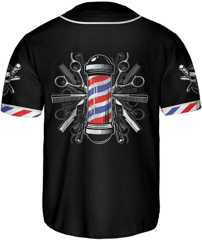 Personalized Barber Shop Baseball Jersey, Hairdresser Jersey, Barber Tools Hat
