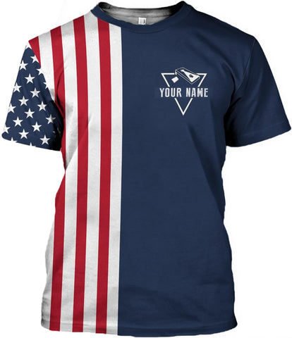 Personalized Cornhole Shirts 3D Over Print for Men & Women, Funny Cornhole Player Toss Sports T-Shirt for Team (CH 1)
