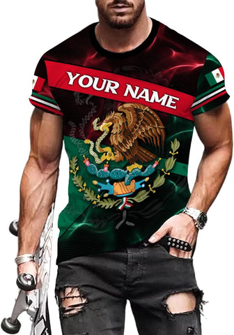Mostprints Personalized Name Mexican Shirts for Men 3D, Customized Mexico Shirts for Men, Mexico Shirts for Women Mexico Shirt