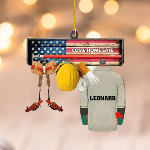 mostprints Personalized Lineman Ornament Custom Lineman Ornaments Line Man Christmas Ornaments Gifts for Lineman Ornament Lineman Christmas Hanging Ornament Lineman Gift (Style 9)