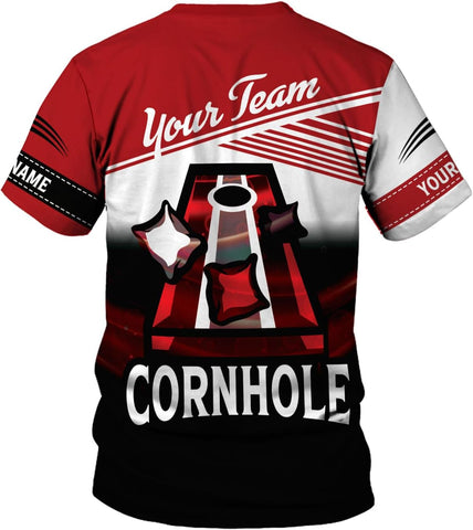 Personalized Cornhole Shirts 3D Over Print for Men & Women, Funny Cornhole Player Toss Sports T-Shirt for Team (CH 5)