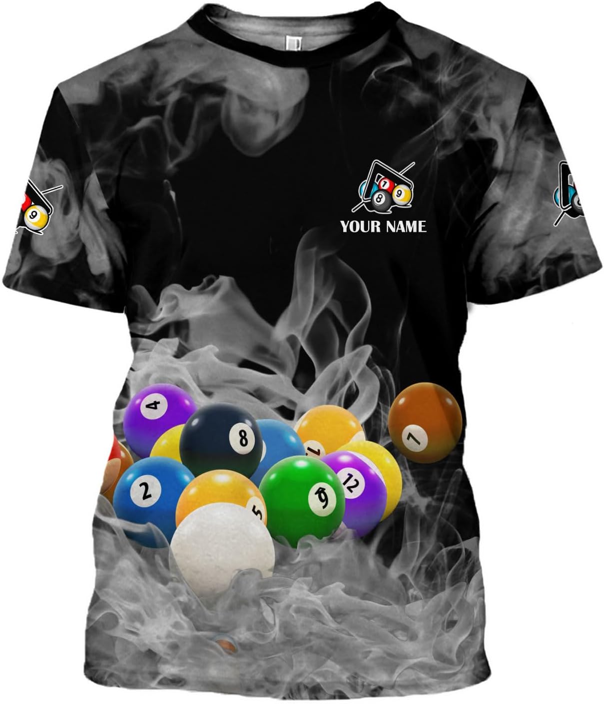 Parvii Personalized Billiards Shirt for Men, 8 Ball Pool Shirt, Billiards Gift