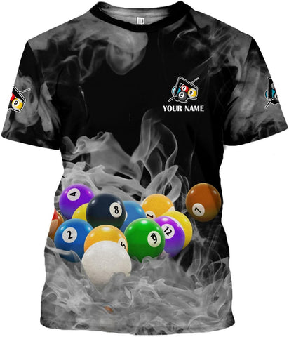 Parvii Personalized Billiards Shirt for Men, 8 Ball Pool Shirt, Billiards Gift