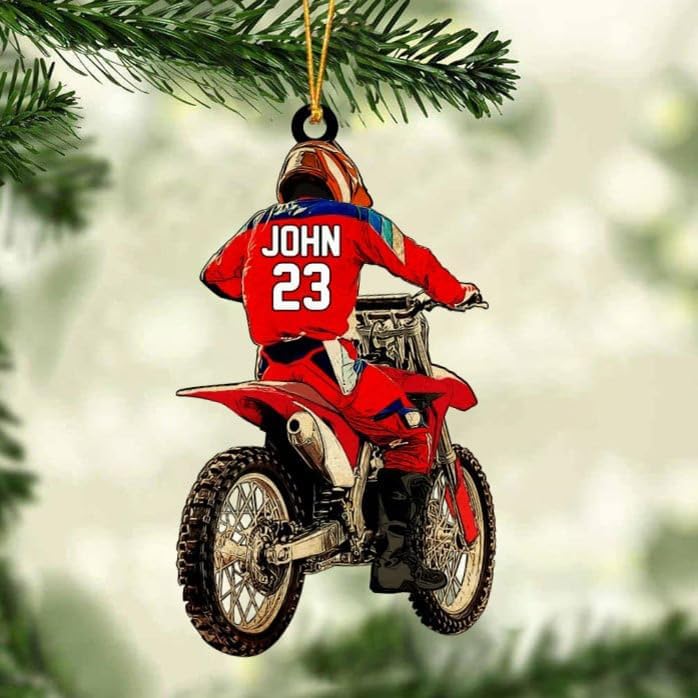 Artparel Custom Dirt Bike Acrylic Ornament, Dirt Bike Christmas Ornament 2024, Dirt Bike Player Ornament, Dirt Bike Tree Decor, Dirt Bike 2024, Gifts for Dirt Bike Lovers, Players (DB10)