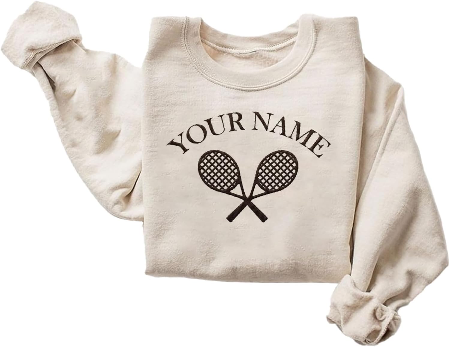 MAPrints Personalized Tennis Sweatshirt, Heartbeat Embroidery, Sport Gift