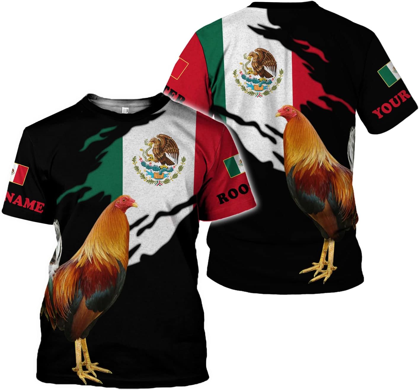 Mostefy Personalized Name Mexican Shirts for Men, Rooster Mexico Shirts for Men, Mexico Shirt Eagle Flag Mexican Eagle 1