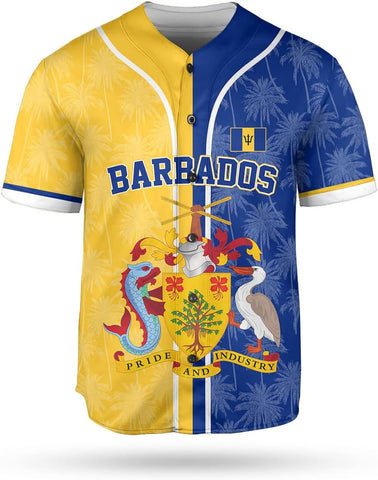 Podagree Personalized Barbados Baseball Jersey Shirt, Bajan Flag Jersey, Barbados Jersey for Men and Women Jersey Bajan