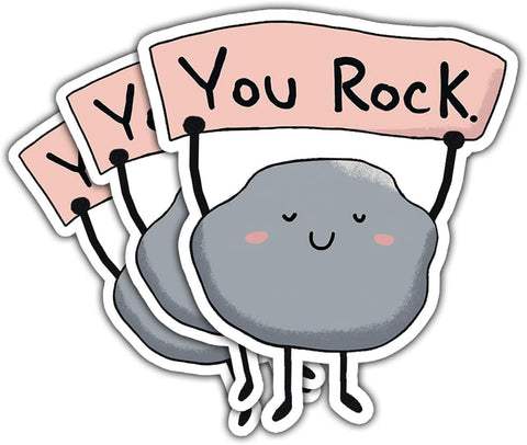 (3pcs) You Rock Sticker, Funny You Rock Sticker, You Rock Meme Motivation Sticker, Sticker Die-Cut Waterproof Vinyl Sticker for Laptop Water Bottle Phone Window Helmet (You Rock 2)