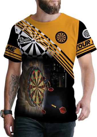 Personalized Name Dart Shirts 3D, Custom Mens Dart Shirts, Dart Shirts for Teams, Funny Dart T-Shirts for Men and Women