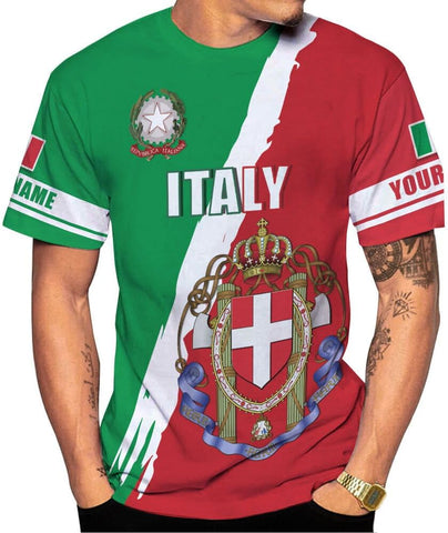 Artparel Personalized Italy Shirt 3D Italia Flag Shirt Italian Flag Shirts Italiano Shirt 3D Italian Shirt Flag for Men Women