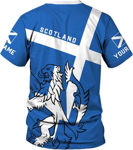 MoonArt Personalized Scotland Shirt, Scottish Lion Rampart Tshirts Retro Graphic, Scots T Shirt, Scotland Coat of Arms