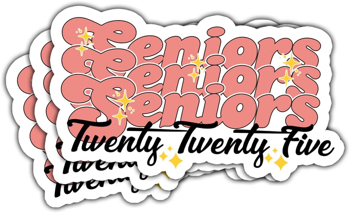 3 Pcs Class of 2025 Stickers, Class of 2025 Decorations, Graduation 2025, Pink Senior- Vinyl Stickers for Laptop Water Bottle Phone Car Window Helmet 3 Inches