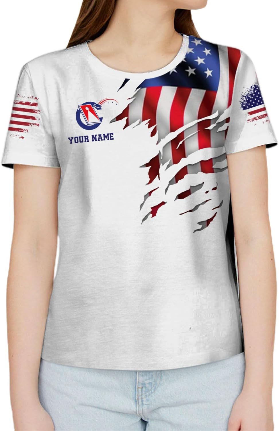 Custom 3D Cornhole T-Shirt Personalized Cornhole Team Uniform Gift for Men & Women Toss Game Board Bag Apparel