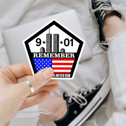 (3PCS) 9/11 Remember Sticker, These Colors Never Run Patriotic USA Flag Twin Towers Memorial Decal Waterproof Vinyl for Car, Laptop, Helmet, Water Bottle – Gift for Veterans and Patriots 3 Inch