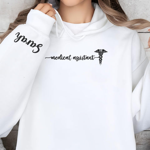 Custom Medical Assistant Embroidered Sweatshirt for Women, MA Nurse Crewneck, Medical Assistant Shirts Gift for Nurse