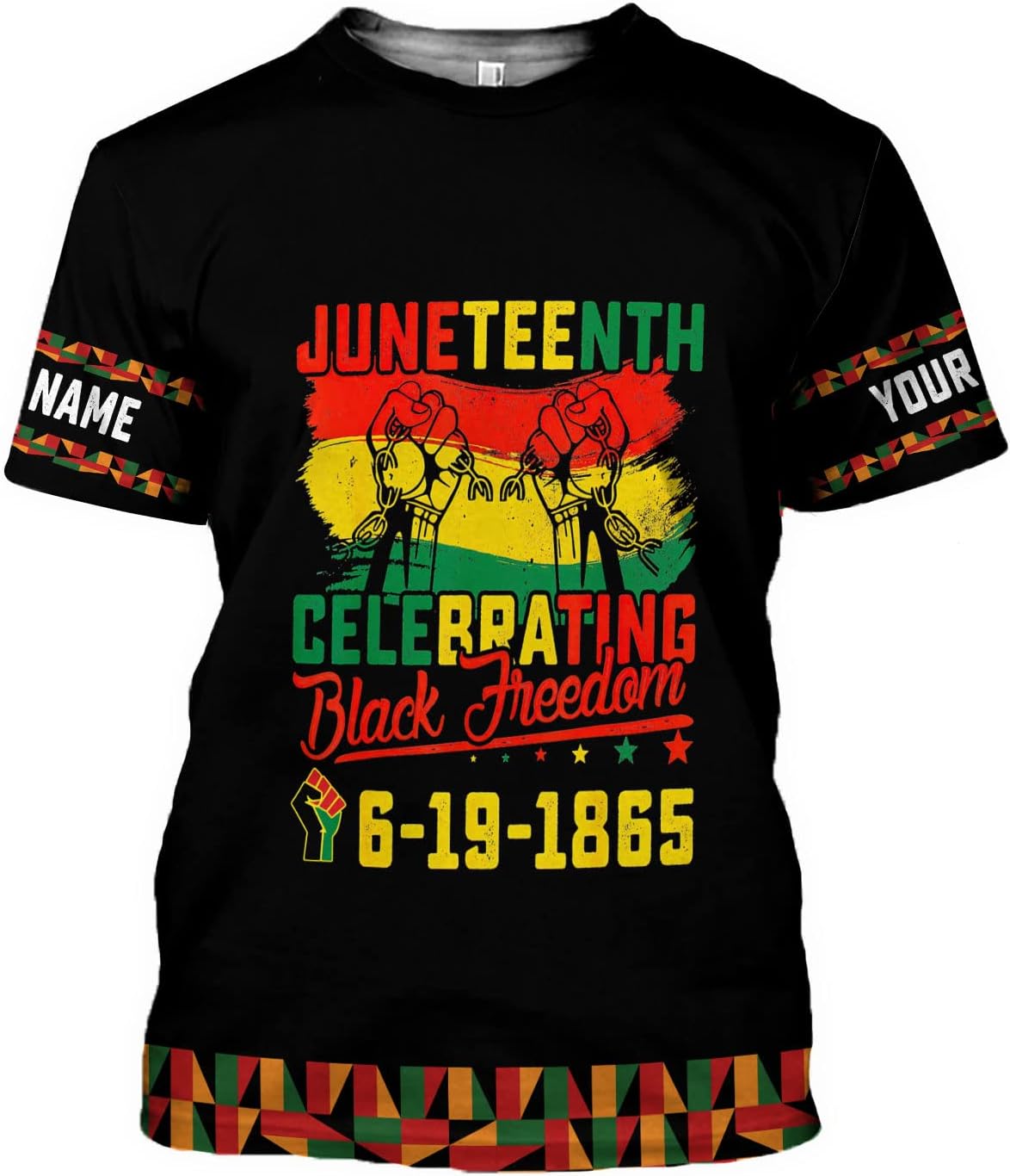 Lighthuy Personalized Juneteenth Shirt 3D, Juneteenth Shirts Women Gift, Customized Name Juneteenth Shirts for Men S-5XL