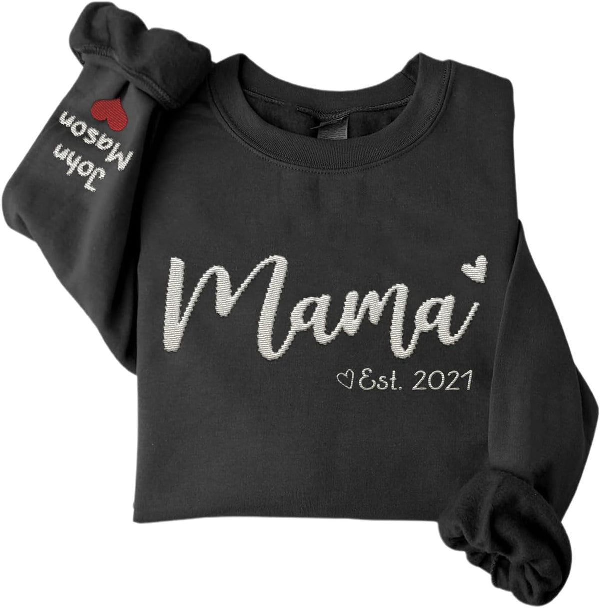 Custom Mama Crewneck Sweatshirt Personalized Mom Est 2024 Sweater with Kids Names Customized Gifts for Mothers Day (Cotton, SS30)