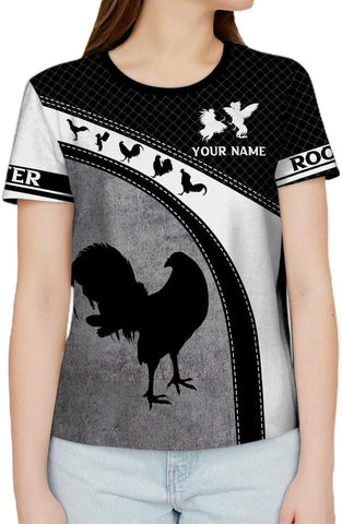 Mostefy Personalized Name Rooster Shirt 3D, Rooster Shirts for Men, Chicken Tshirts Shirts for Women, Funny Chicken Shirts