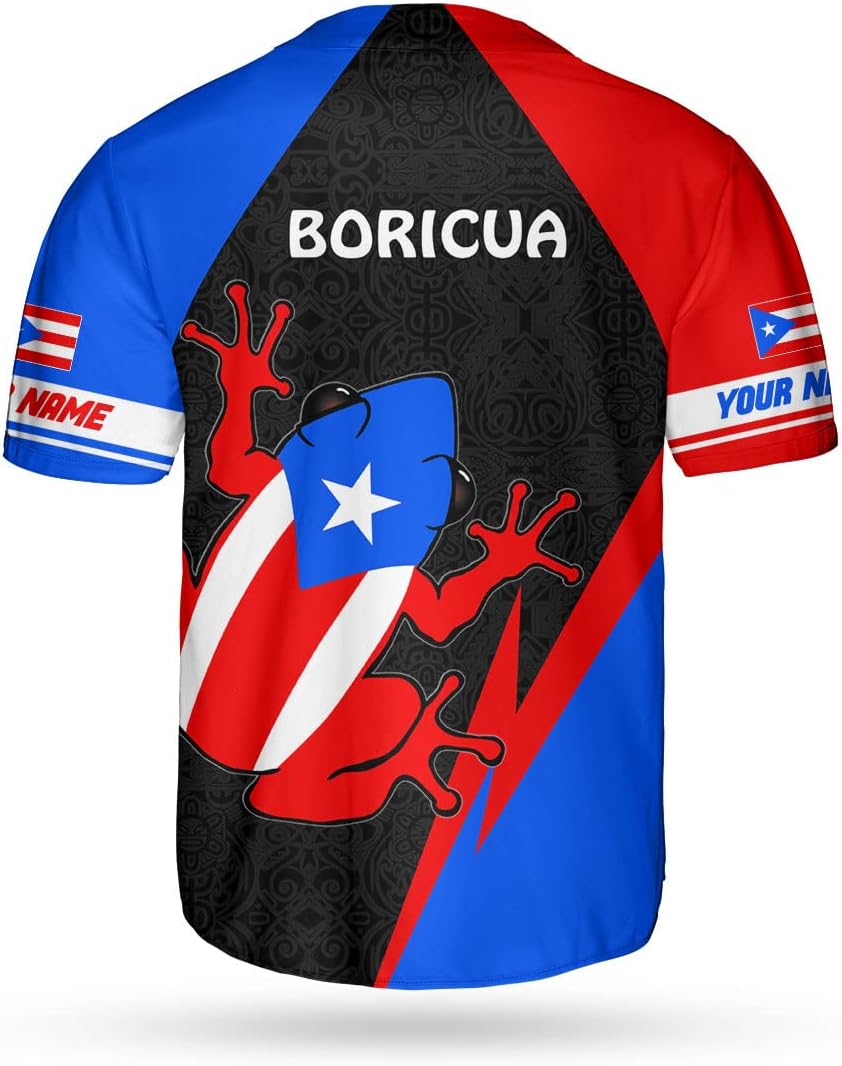 Personalized Puerto Rico Baseball Shirt, Customized Team Name Puerto Rican Baseball Jersey for Men