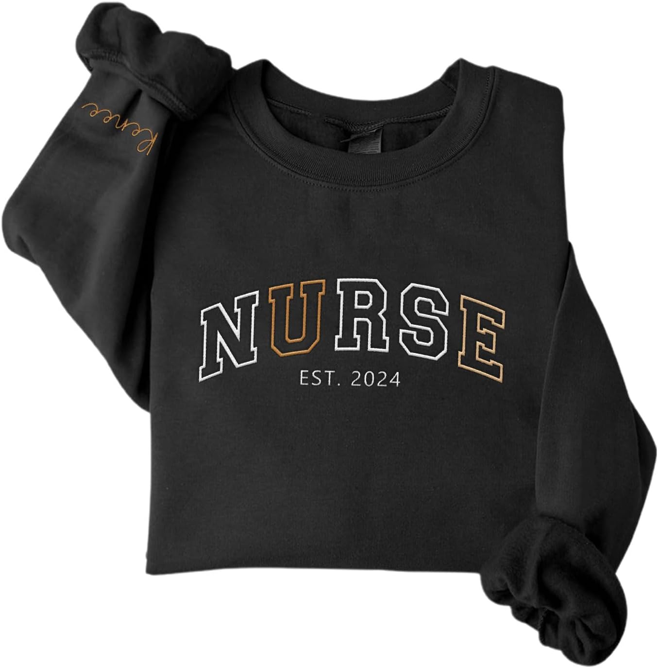Personalized Embroidered Nurse Sweatshirt For Women Custom Name Registered Nurse Sweatshirt Crewneck Pullover Idea Nurse Gift