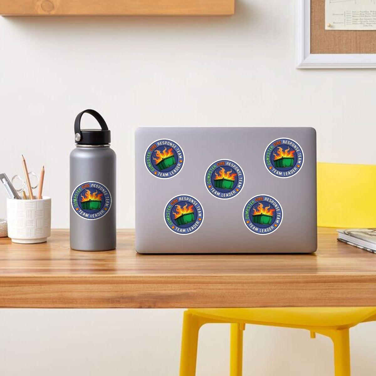 3 Pcs Dumpster Fire Response Team Team Leader, Dumpster Fire Sticker, This is Fine Sticker, Everything's Fine Dumpster Fire - Vinyl Decal for Water Bottles Laptop 3 Inches (Team Leader)