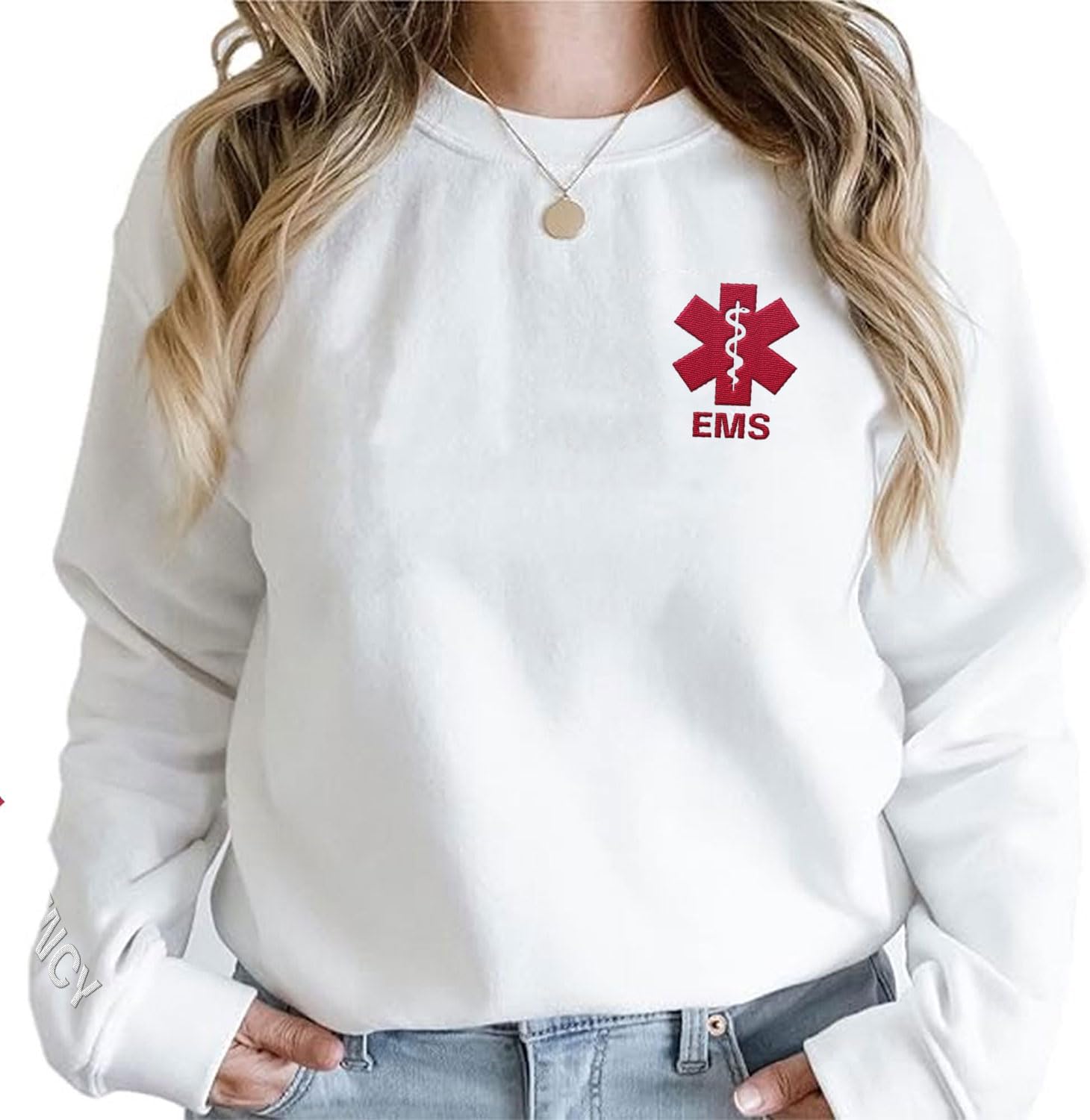Brevnex Custom EMT EMS Embroidered Sweatshirt Paramedic Hoodie Emergency Medical Technician Uniform T-Shirts for Men Women