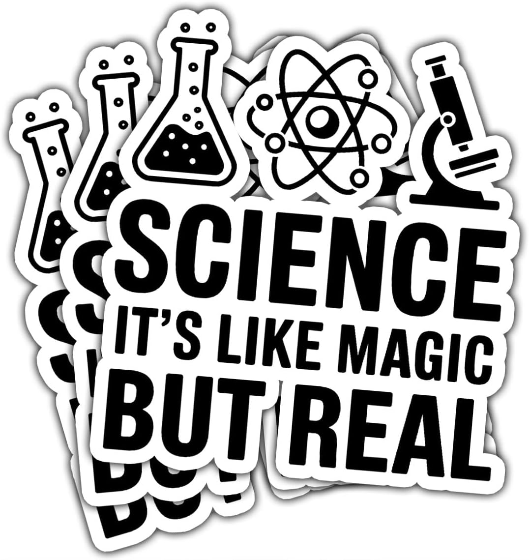 3 Pcs Science Its Like Magic But Real Sticker, Science Physics Stickers, Computer Science Stickers - Vinyl Sticker 3 Inches for Water Bottles Laptop Phone Car Window Helmet